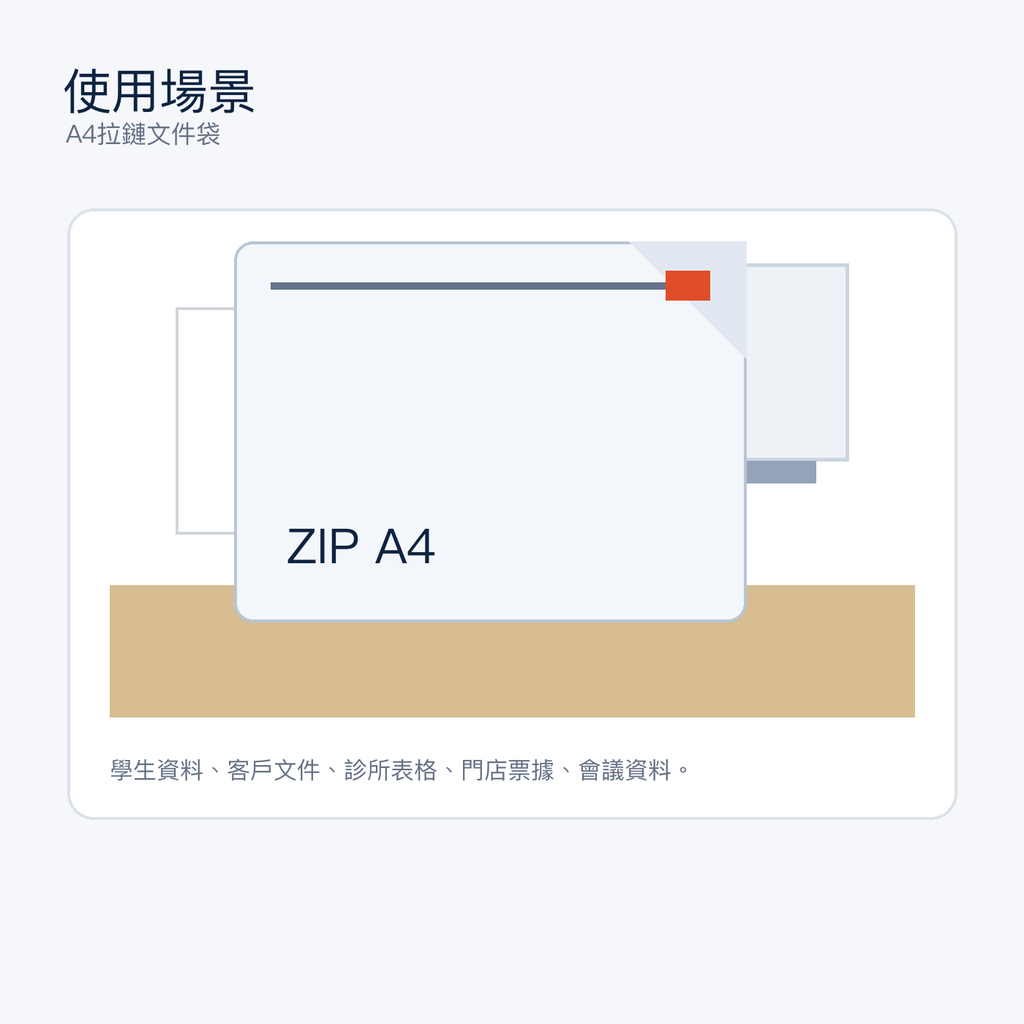 A4拉鏈文件袋｜DKEY香港辦公用品