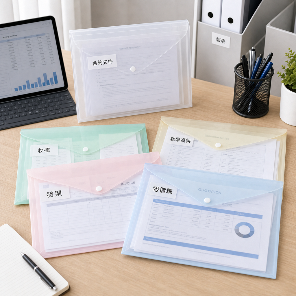 A4按扣文件袋 10個裝｜DKEY香港辦公用品