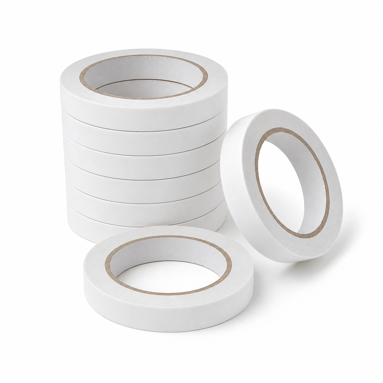 雙面膠紙 12mm 10卷裝｜無品牌白底實物圖｜DKEY香港辦公用品